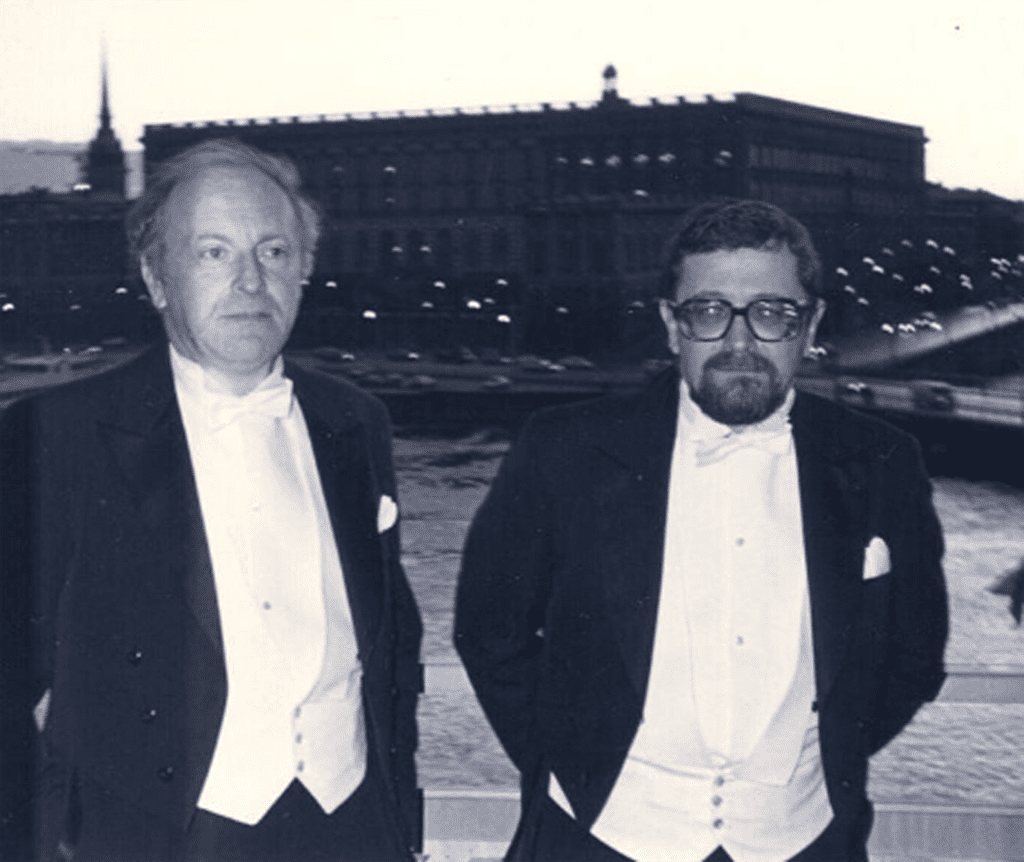 Loseff and Brodsky in Stockholm at the Nobel Prize ceremony, 1987