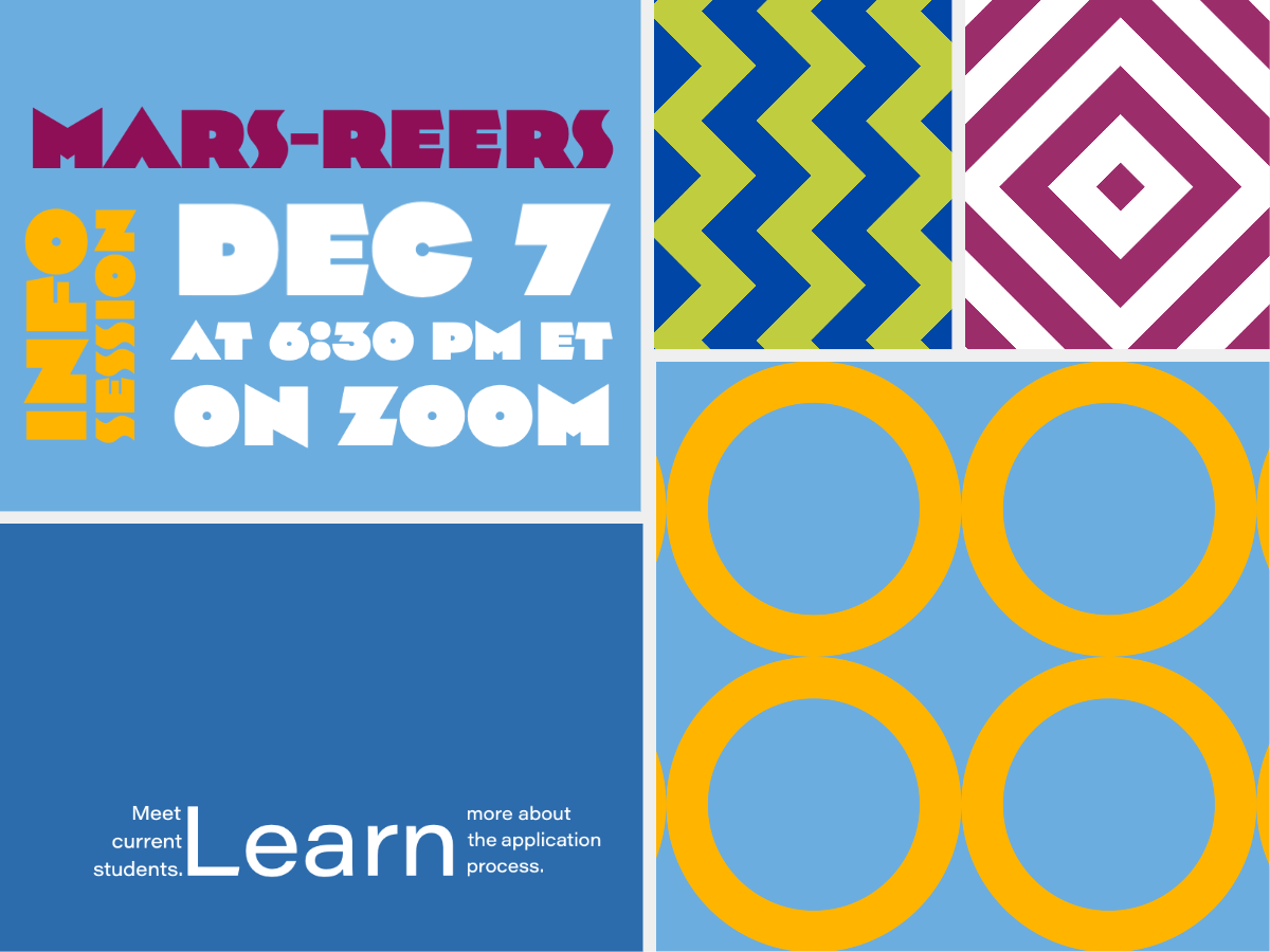 Flyer for MARS-REERS Info Session on December 7th at 6:30 PM ET