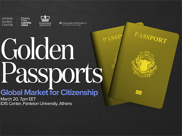 Image of golden passports. Image links to event page.