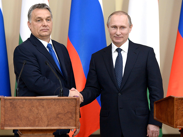 2025-04-01 Hungary Image of Orban and Putin. Image links to event page.