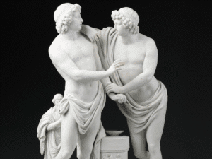 A statue of Orestes and Pylades. Image links to event page.