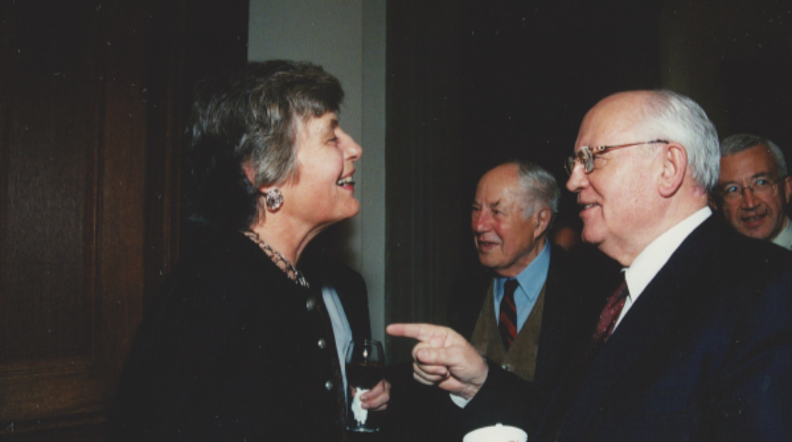 Colette Shulman with Mikhail Gorbachev in 2002