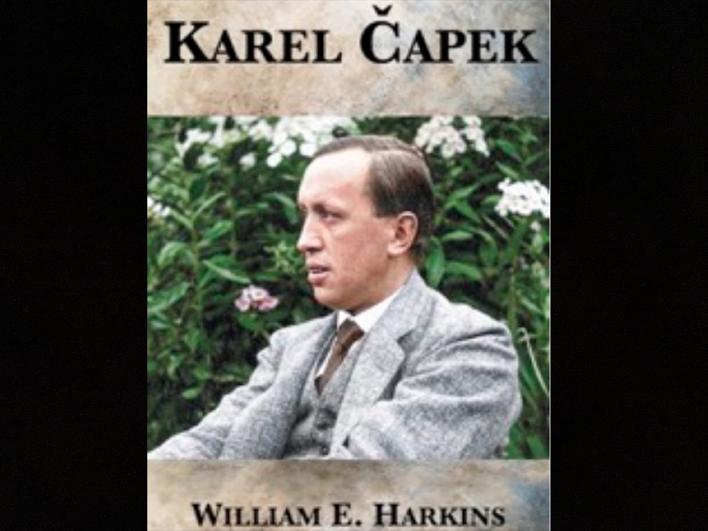 Book jacket for Karel Capek by William E. Harkins. Leads to a news item about the release of the eBook reedition
