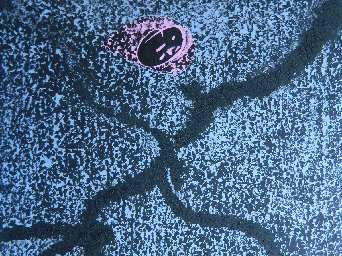 Painting from 2004 titled Subbotnik. Original is enamel on cardboard, 27-1/2 x 39-3/8 in.
